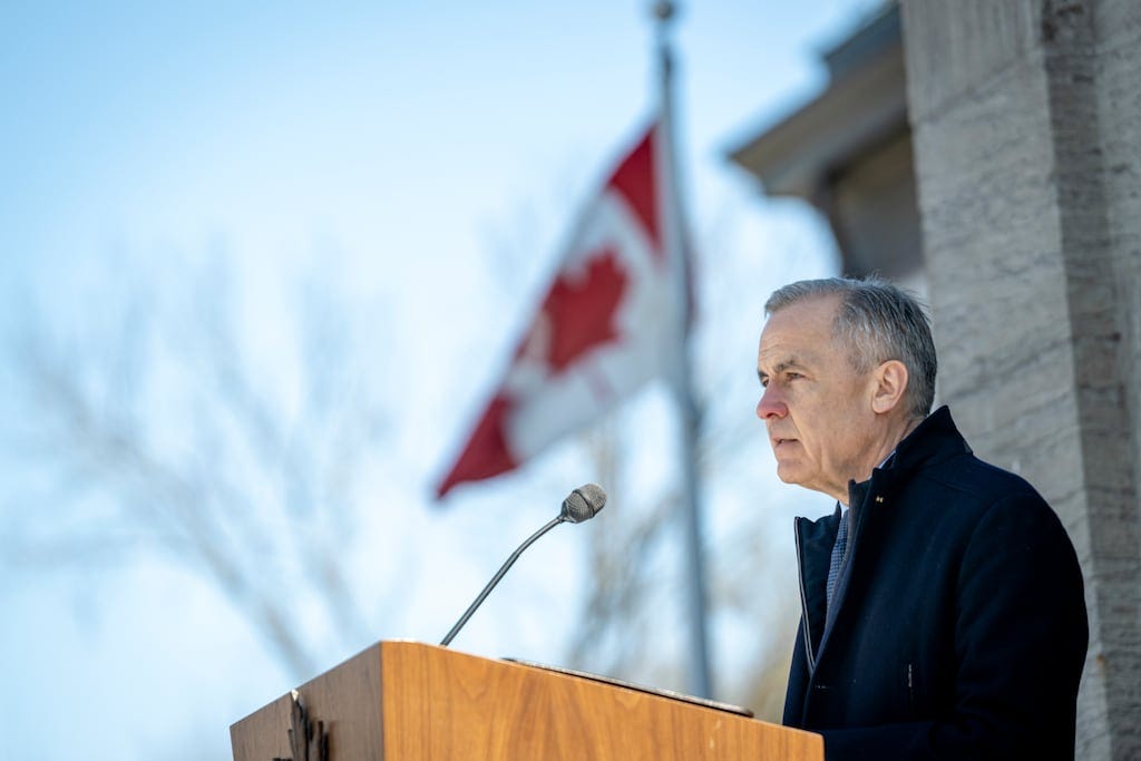 Canadian prime minister Mark Carney announces his plan for a snap election in Ottawa at the weekend. Photograph: Andrej Ivanov/Getty Images
