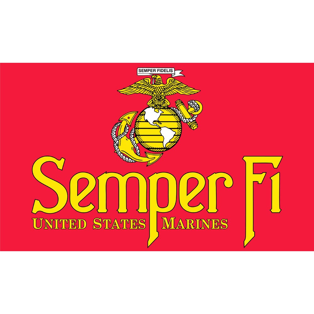USMC Semper Fi Globe & Anchor 3 x 5 Flag - Made in USA USMC Semper Fi Globe & Anchor 3 x 5 Flag - Made in USA