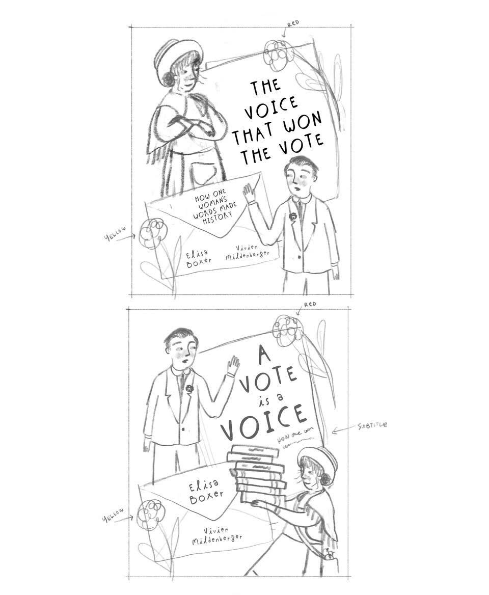 Preliminary cover sketches by Vivien Mildenberger