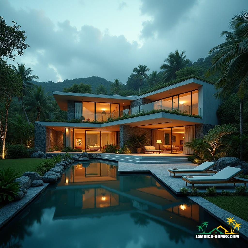 Modern luxury residential real estate, jamaica caribbean