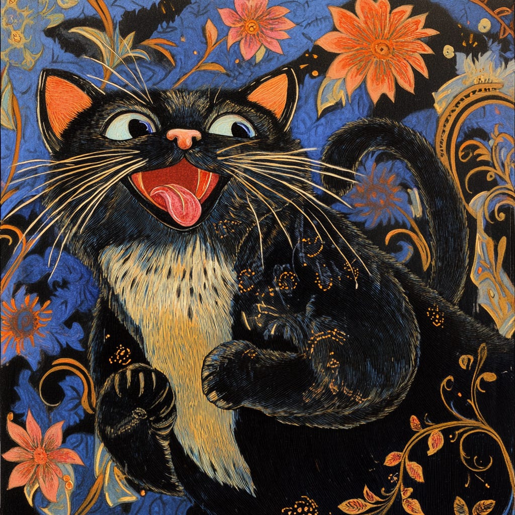 illustration of a happy chubby cat, reverse painting on glass in the style of Michalina Janoszanka --profile 5bc7pzw illustration of a happy chubby cat, reverse painting on glass in the style of Michalina Janoszanka --profile 5bc7pzw