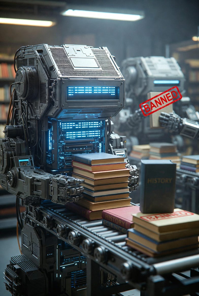 AI scanning books and then banning them