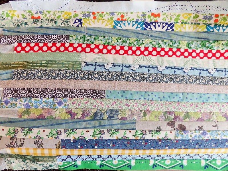 Front of strip patchwork Front of strip patchwork