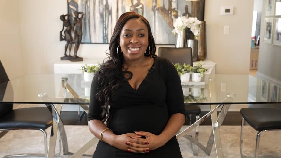 Chisom Okwulehie in her home.