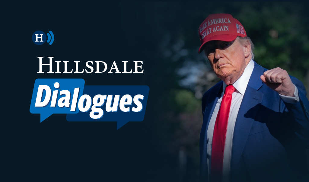 May be an image of 1 person and text that says 'Η) Η AMERICA IRATAGAIN TAGAIN HILLSDALE Dialogues' May be an image of 1 person and text that says 'Η) Η AMERICA IRATAGAIN TAGAIN HILLSDALE Dialogues'