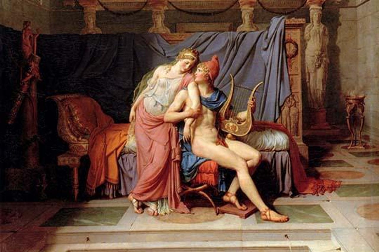 Courtship of Paris & Helen. High quality vintage art reproduction by  Buyenlarge. One of many rare