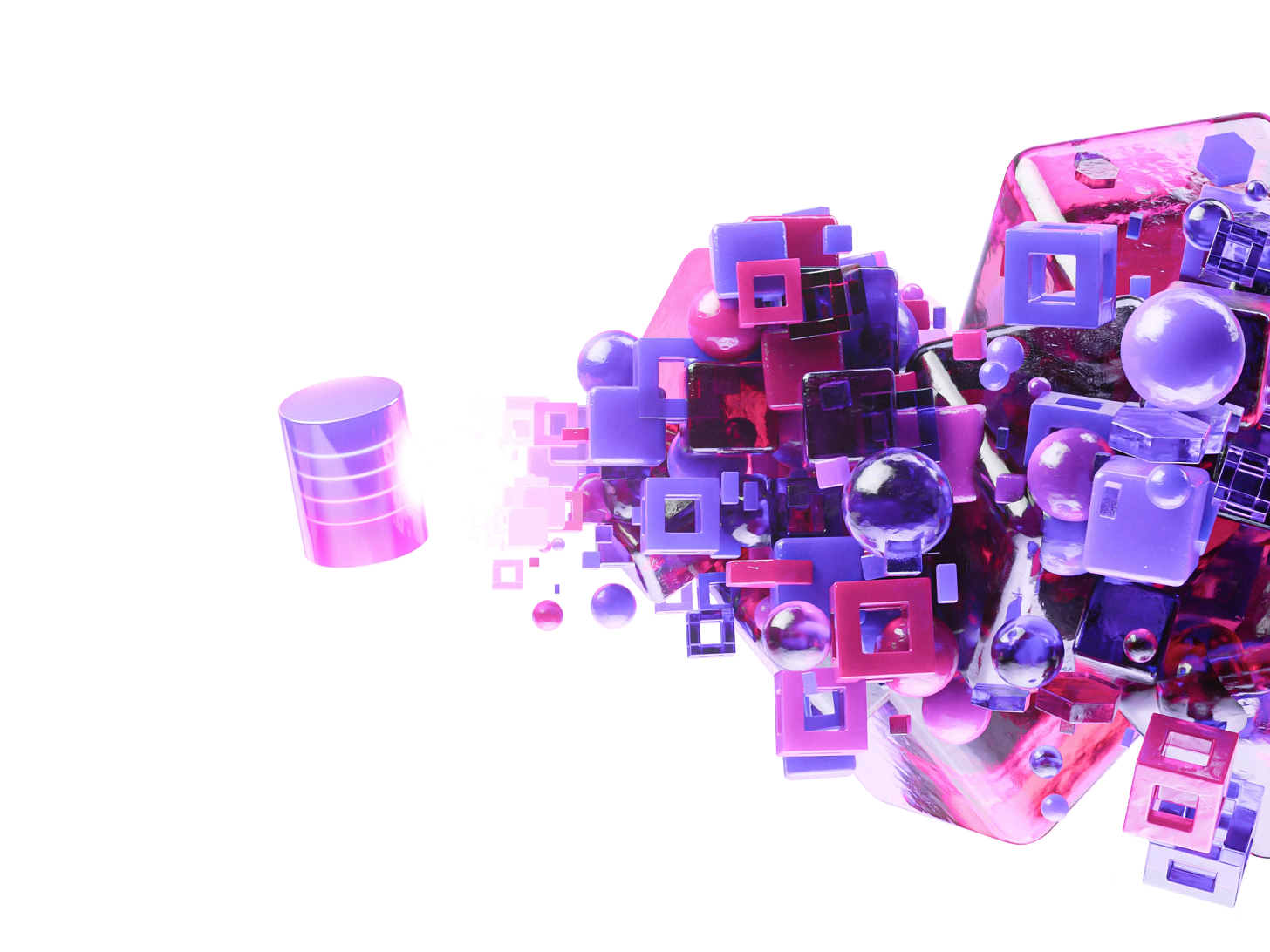Graphic of a server processing large amounts of data.