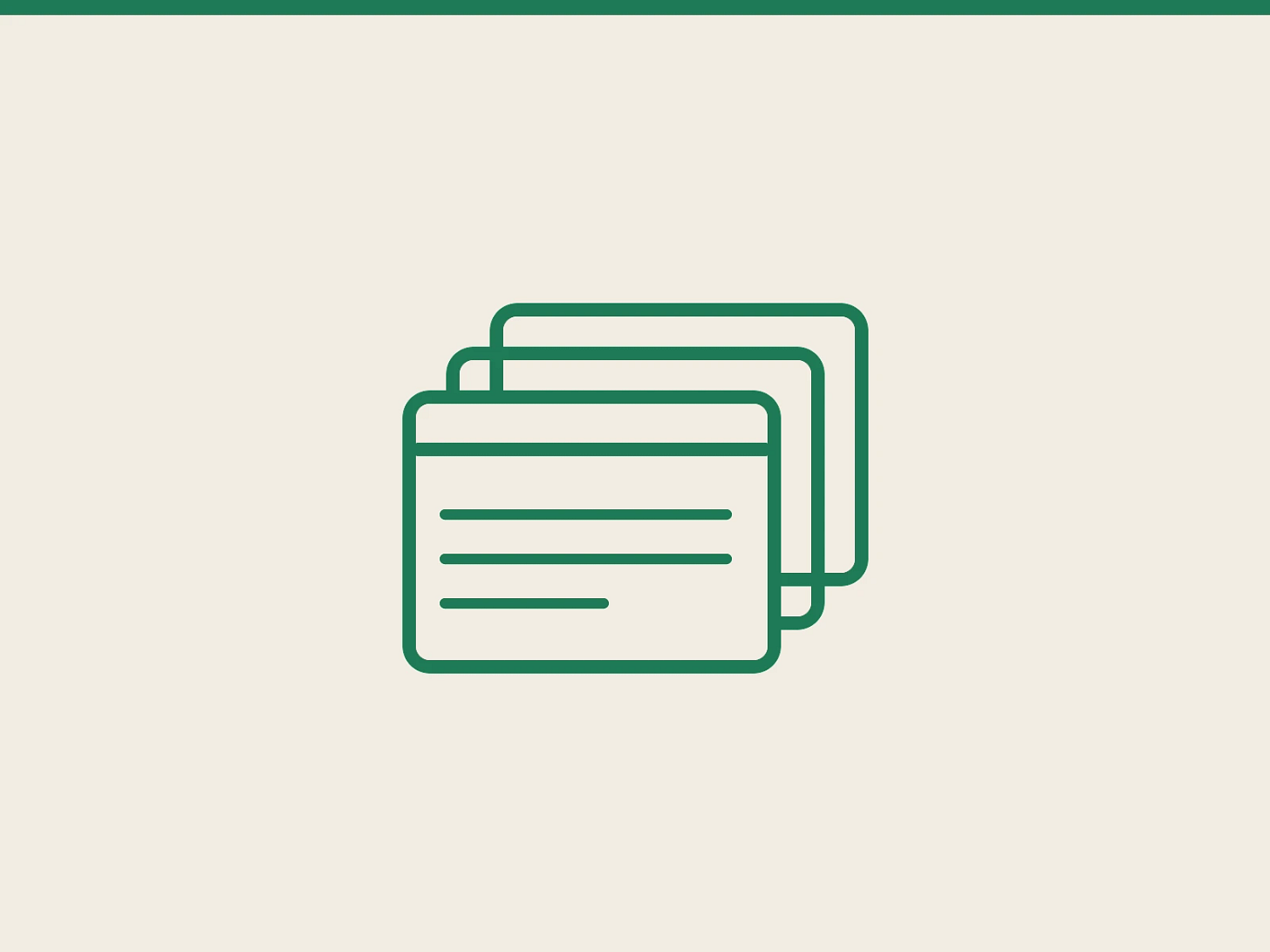 Three stacked window cards, representing different places to publish writing Three stacked window cards, representing different places to publish writing