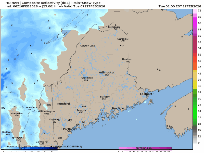 Snow showers on the way for Tuesday - Pine Tree Weather