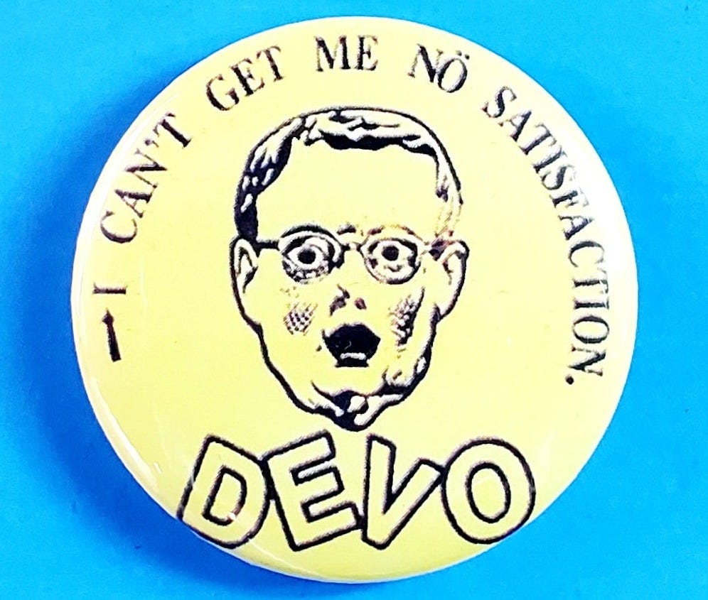 Devo “Satisfaction” Button | Naked City Clothing