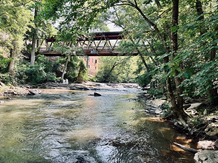 waterfalls, rocks, river, creek, trees