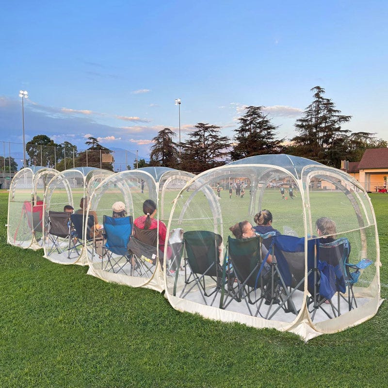 All Weather Sports Tent with Sealed Floor - Instant Tent Shelter - Outdoor Bubble Tent - Rain Tent Camping Sun Shelter Pop Up Clear, Patent Pending for Sports Events Fishing Cheering All Weather Sports Tent with Sealed Floor - Instant Tent Shelter - Outdoor Bubble Tent - Rain Tent Camping Sun Shelter Pop Up Clear, Patent Pending for Sports Events Fishing Cheering