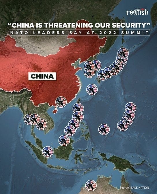 Quantity and proximity of US Military bases near China. :  r/interestingasfuck