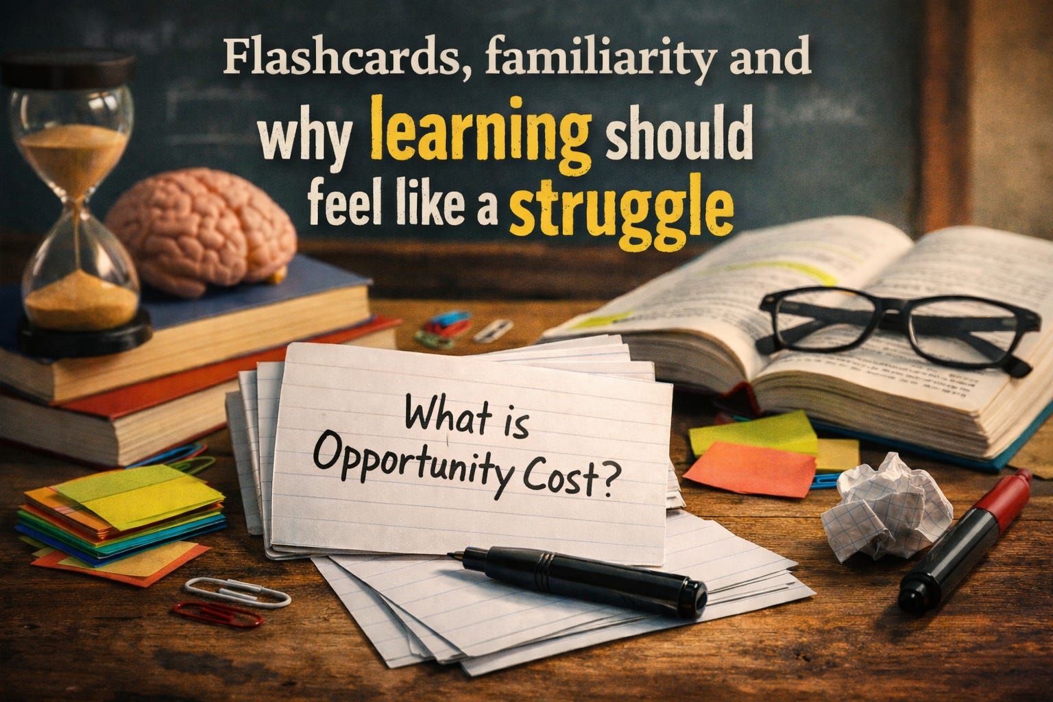 Learning Involves Struggle Flashcards, familiarity and why learning should feel like a struggle