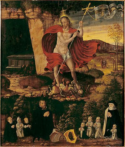 cda :: Paintings :: Epithaph for Franz Thim, central panel: Christ overcoming Death and Devil cda :: Paintings :: Epithaph for Franz Thim, central panel: Christ overcoming Death and Devil