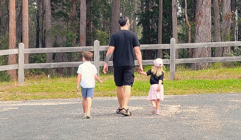 Travis and My Two Kids, Oct 2025, NSW, Australia. © Author
