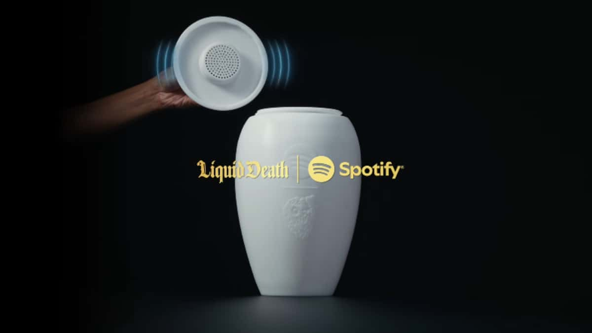 Liquid Death reveals urn with a speaker so the dead can listen to Spotify's  'Eternal Playlist' - Dexerto