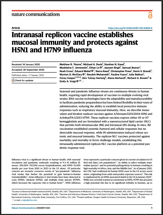 US-Militär finanziert intranasales Spray mit selbstreplizierendem sa-mRNA-H5N1-Vogelgrippe-Impfstoff, der aus chimären Viruskonstrukten hergestellt wurde