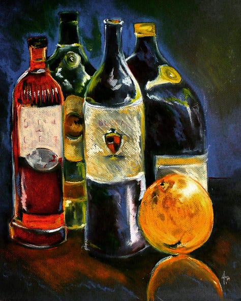 Paintings by Jae Jerkins: Ashleigh's Still Life, Nature's first Green is Gold, For Kyle