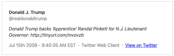 Donald Trump backs 'Apprentice' Randal Pinkett for N.J. Lieutenant Governor