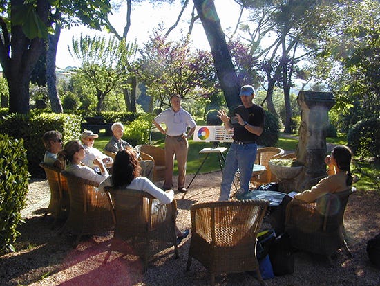 John Hulsey Teaching Painting in Provence. © A. Trusty John Hulsey Teaching Art in Provence