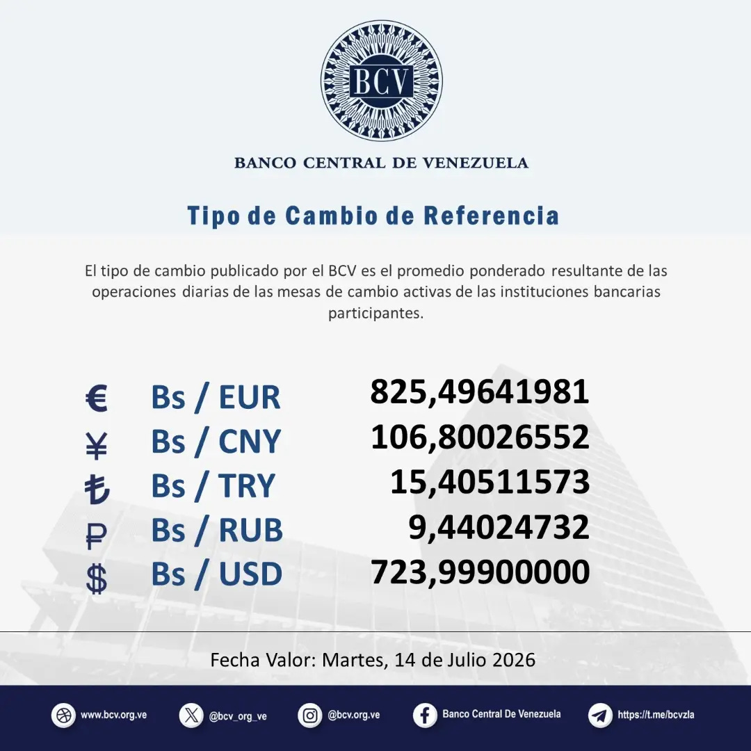 Photo by Banco Central de Venezuela on July 13, 2026. May be an image of text that says Photo by Banco Central de Venezuela on July 13, 2026. May be an image of text that says