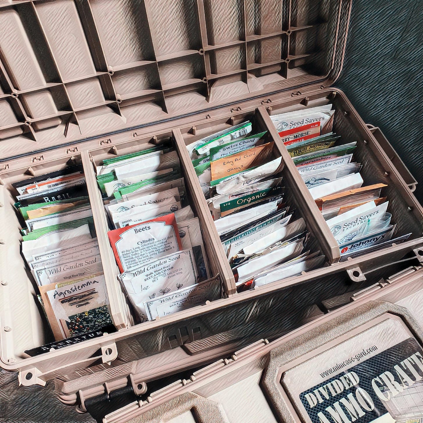 An example of our waterproof seed-storing methods.