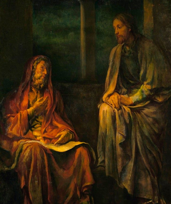 John La Farge, Visit of Nicodemus to Christ, 1880, oil on canvas, Smithsonian American Art Museum, Gift of William T. Evans, 1909.7.37 John La Farge, Visit of Nicodemus to Christ, 1880, oil on canvas, Smithsonian American Art Museum, Gift of William T. Evans, 1909.7.37