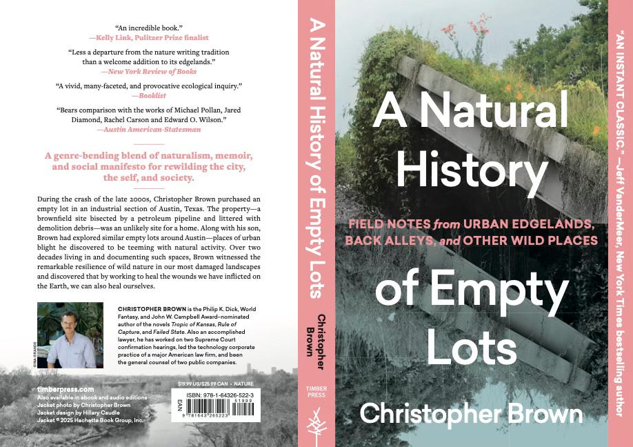 Paperback cover (from and back) of A Natural History of Empty Lots