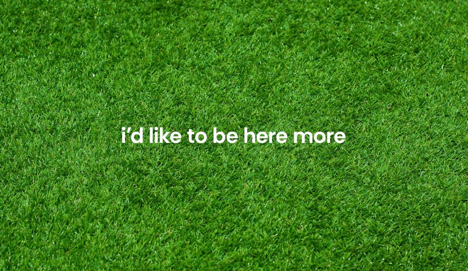 touching grass
