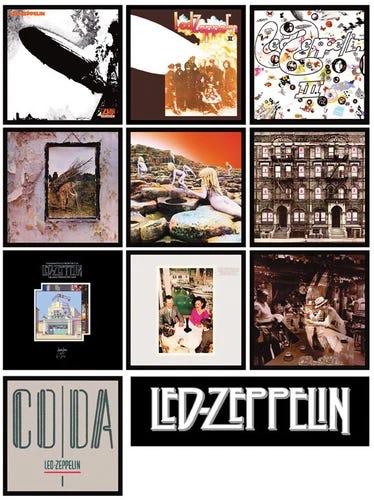 LED ZEPPELIN 11 pack album cover discography magnet lot (page plant bonham jones - Picture 1 of 1