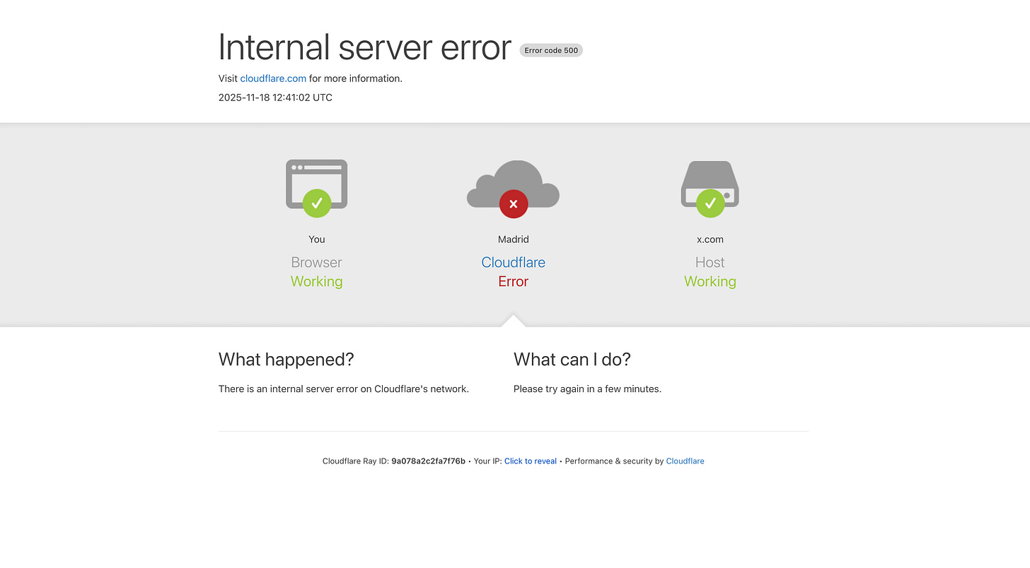 Internal server error.
