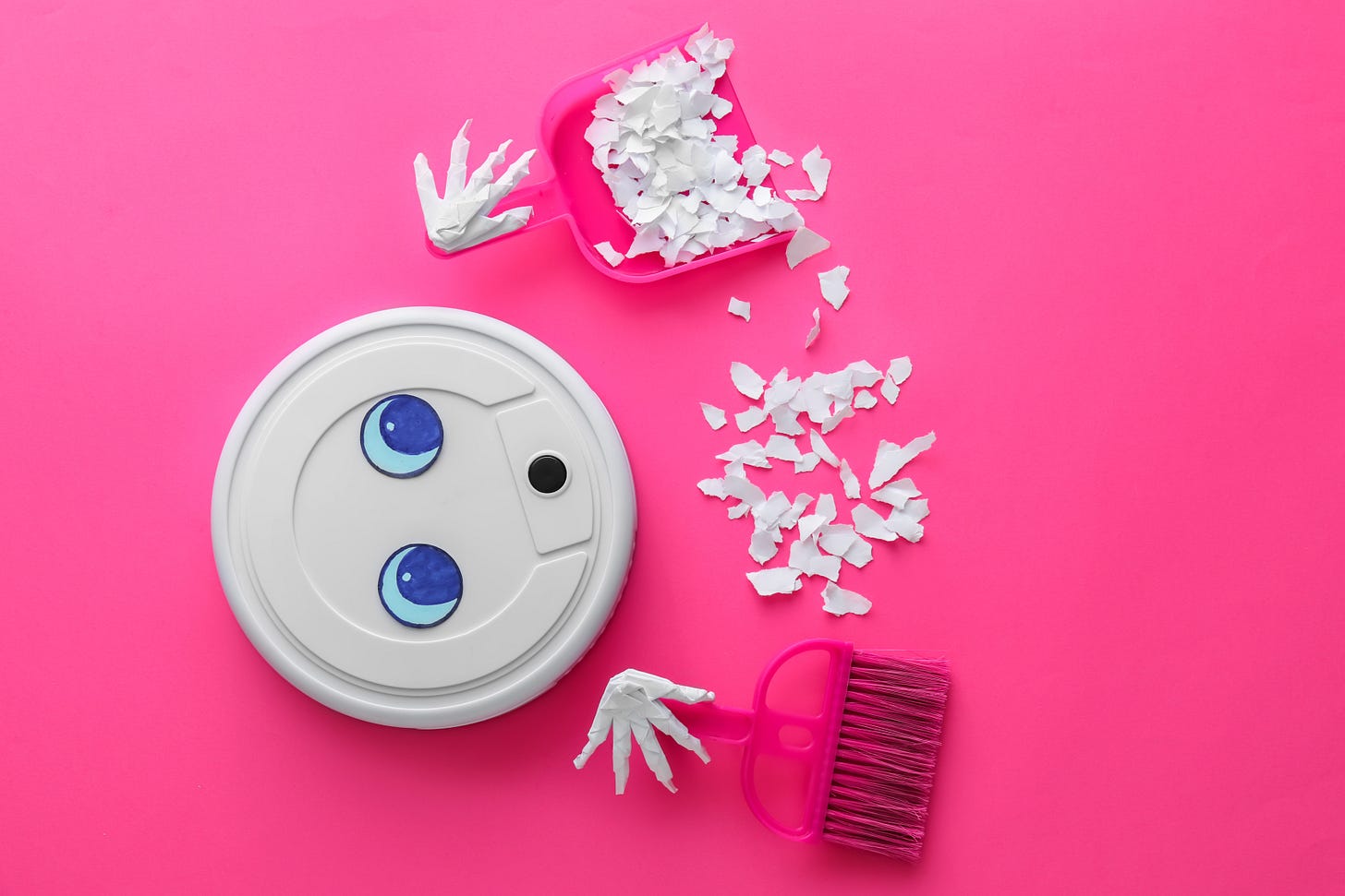 Robotic vacuum and scraps of paper