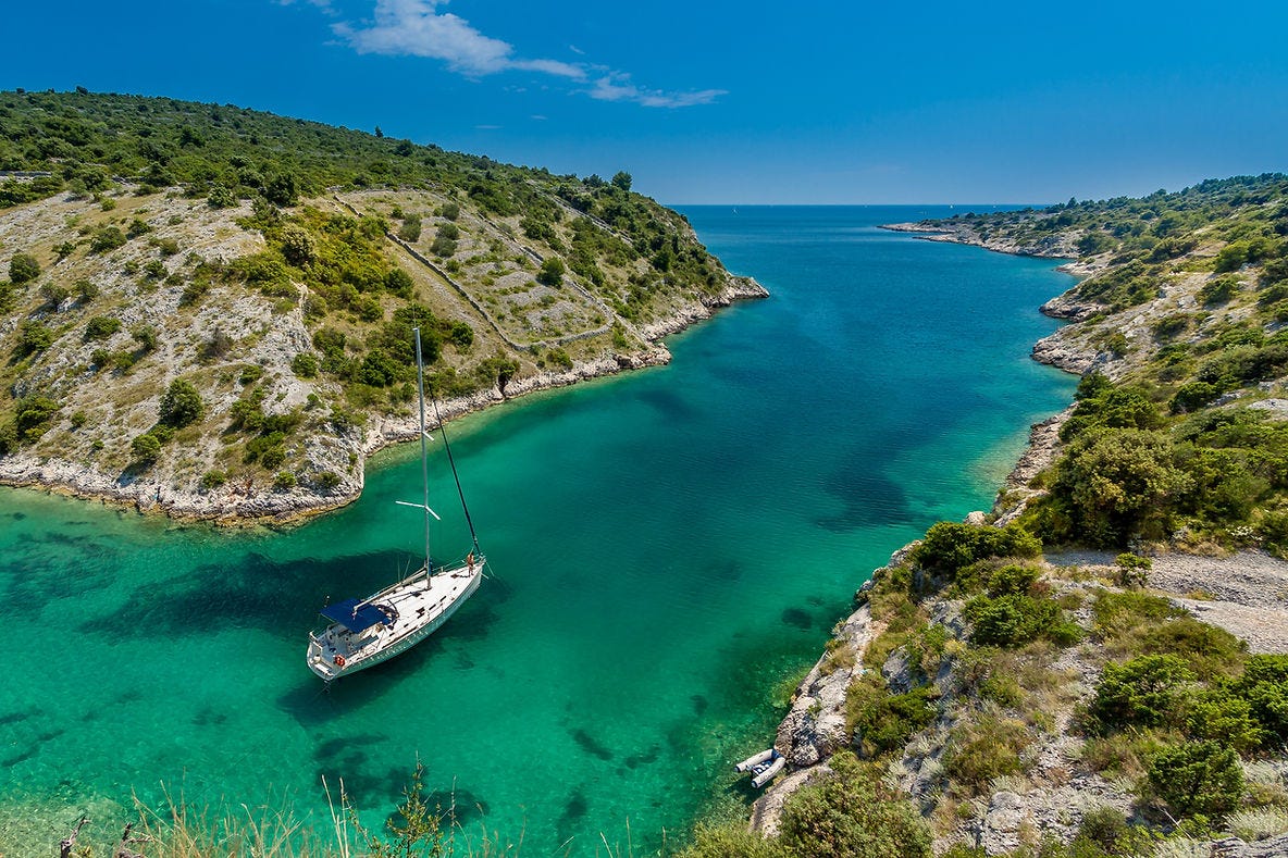 Blue water of the Adriatic.