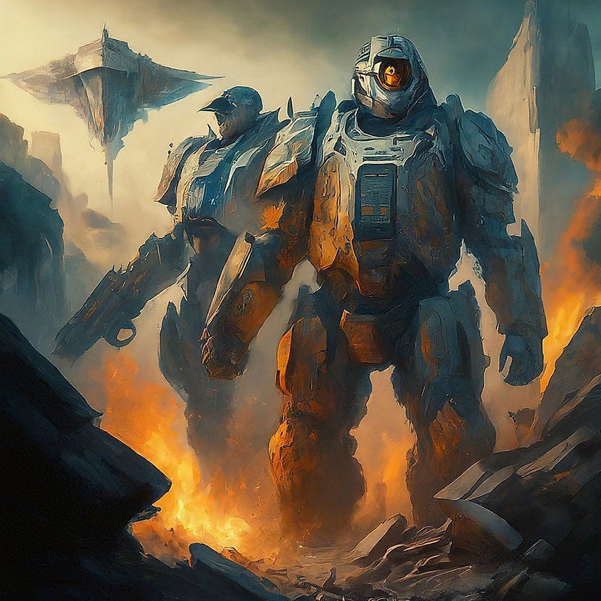 AI image of a future Android war