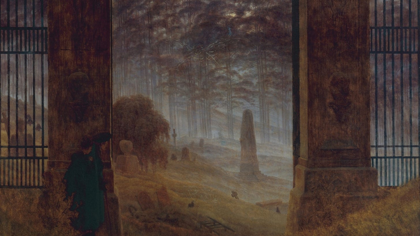 The Cemetery, Caspar David Friedrich, 1825