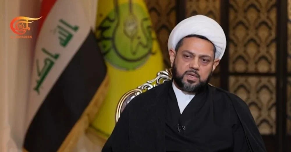 Head of the Political Council of the Iraqi Harakat Hezbollah al-Nujaba Sheikh Ali al-Asadi during an interview with Al Mayadeen that aired on September 29, 2026 (Screengrab) Head of the Political Council of the Iraqi Harakat Hezbollah al-Nujaba Sheikh Ali al-Asadi during an interview with Al Mayadeen that aired on September 29, 2026 (Screengrab)
