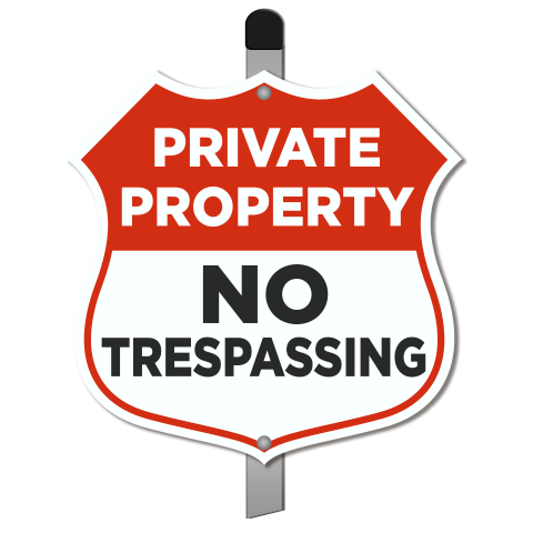 Private Property No Trespassing Yard Sign