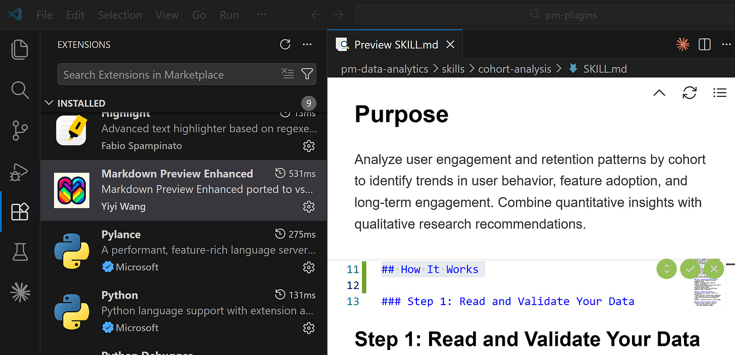  WYSIWYG editor for .md files (Markdown Preview Enhanced)