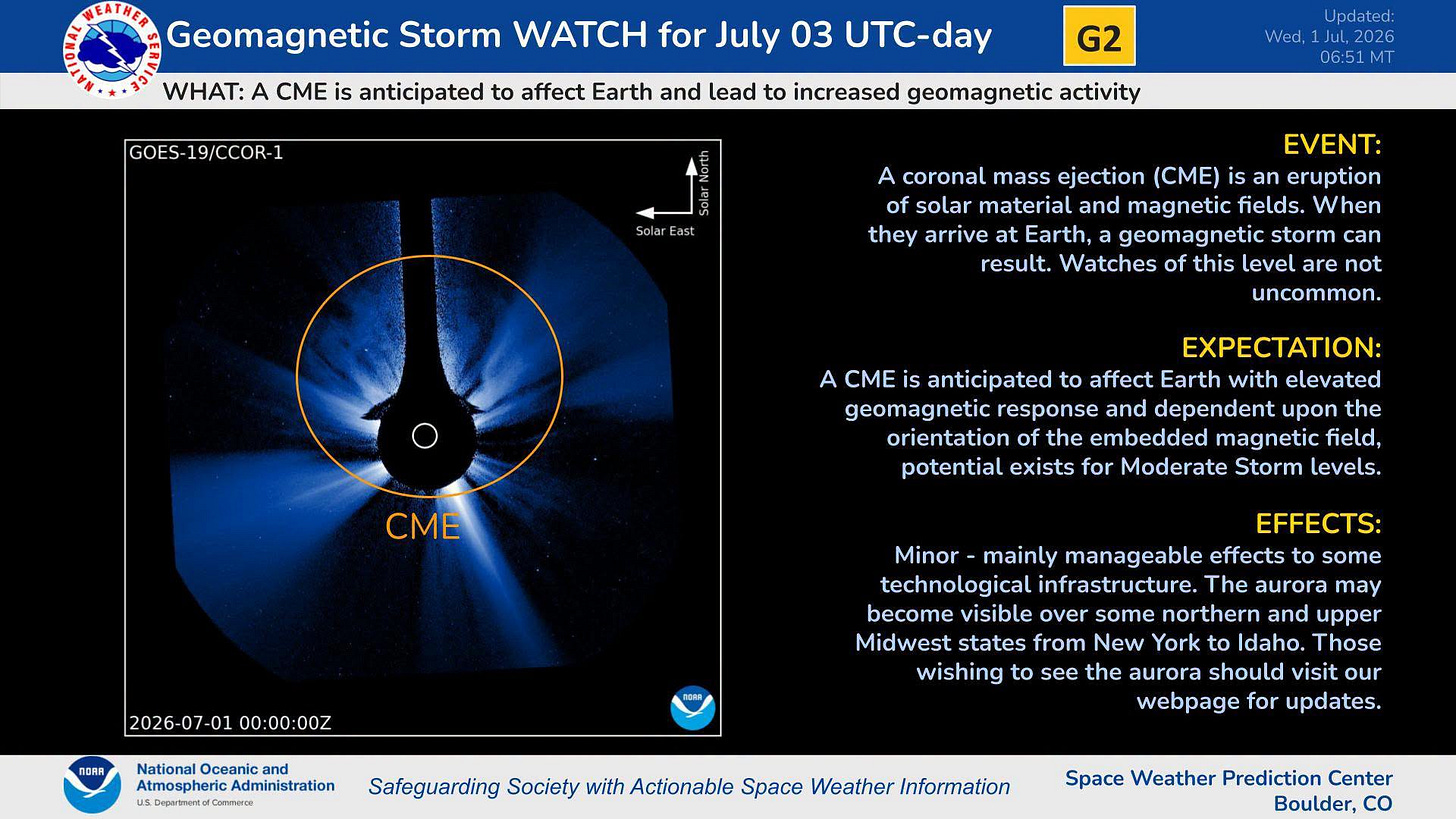 A coronagraph image of a CME and a description A coronagraph image of a CME and a description