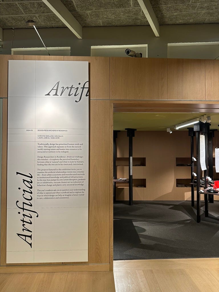 Entrance to the 2024/25 Design Researchers In Residence exhibition called āArtificialā at the Design Museum in London. Entrance to the 2024/25 Design Researchers In Residence exhibition called āArtificialā at the Design Museum in London.