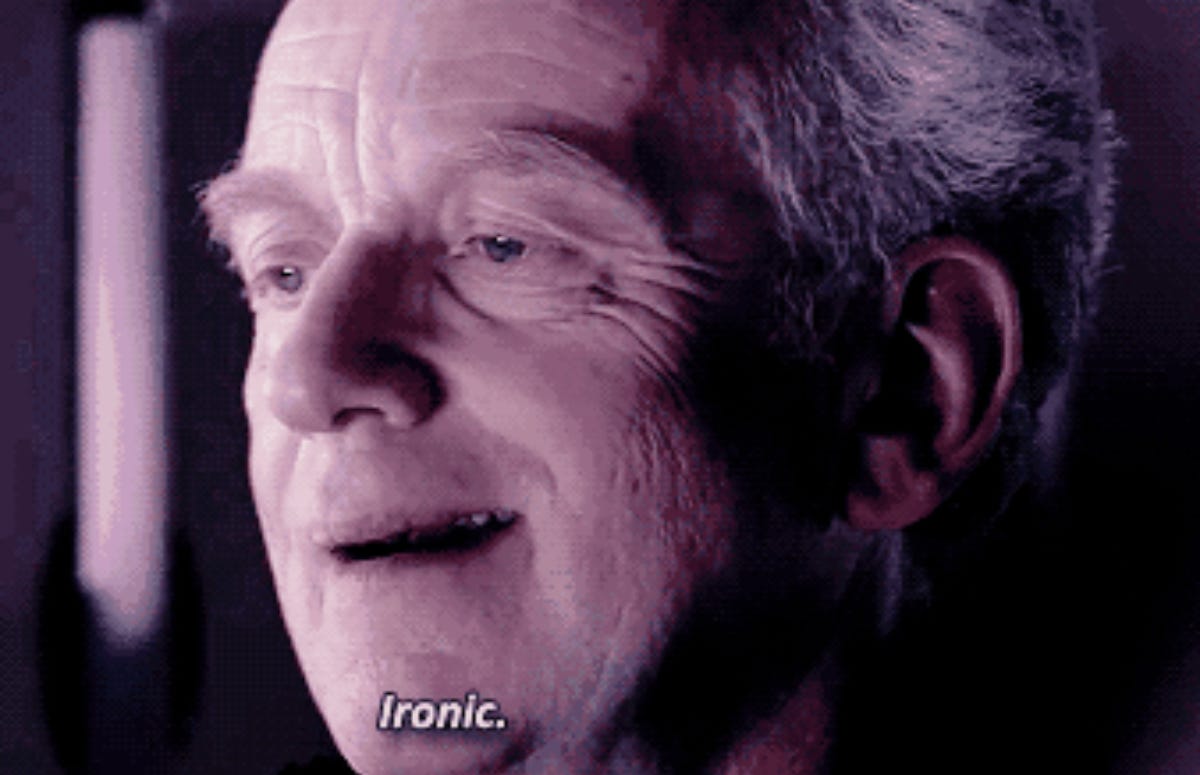 When people use the 'Ironic' meme on something that's not really ironic :  r/PrequelMemes