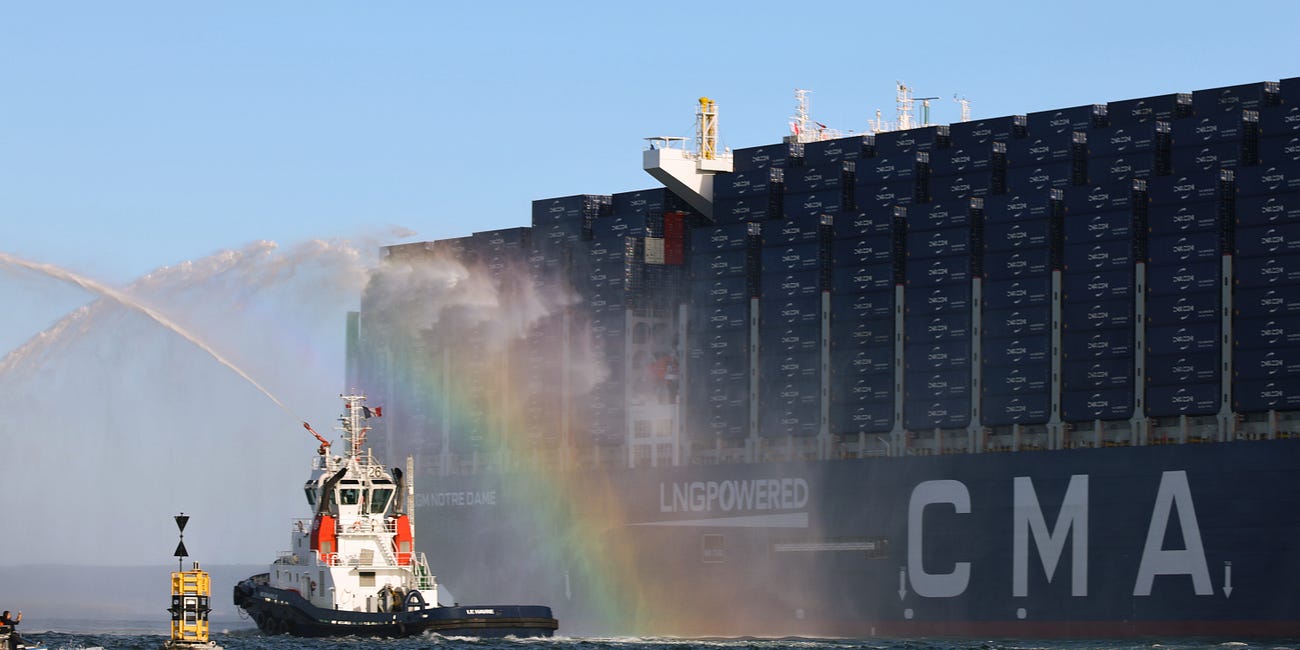 đą ArrivĂ©e du CMA CGM Notre Dame lors de son escale inaugurale au Havre