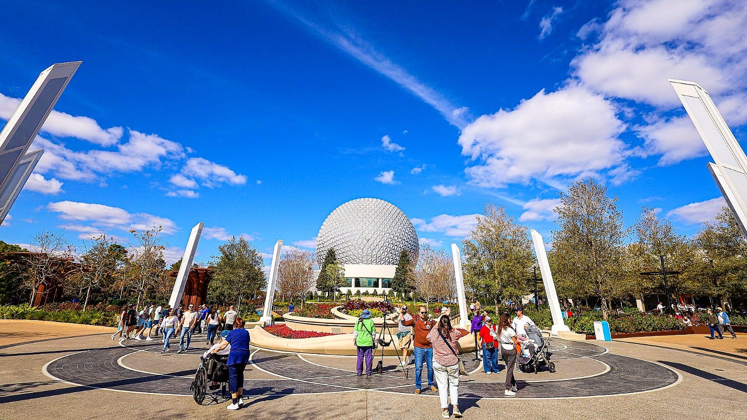 World Celebration Gardens and Spaceship Earth at EPCOT. Image: Jedi94 via Wikimedia Commons World Celebration Gardens and Spaceship Earth at EPCOT. Image: Jedi94 via Wikimedia Commons