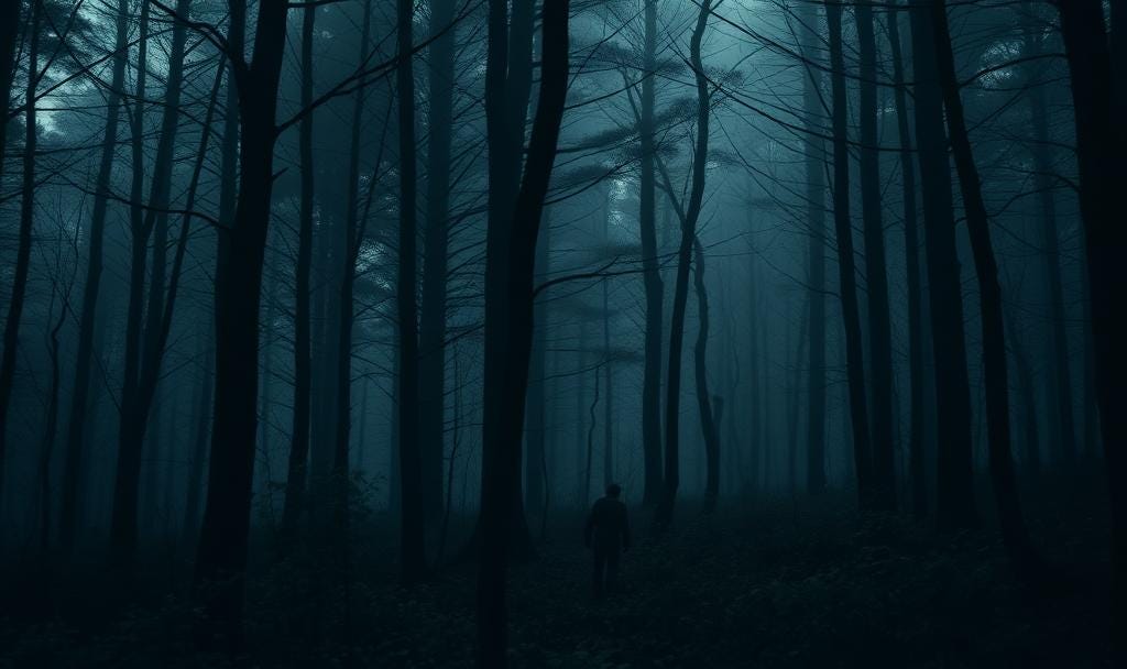 The Forest of Shadows, dark and forbidding even at midday