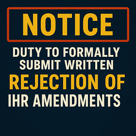 RFK DEFAULTS, Passes IHR Amendment Dispute to Trump - Last Minute Struggle To Stop IHR Amendments. IOJ Expedites To Trumps Desk Now... 