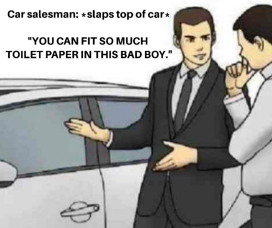Toilet paper crisis corona 2020 | Salesman humor, Memes, Tumblr funny