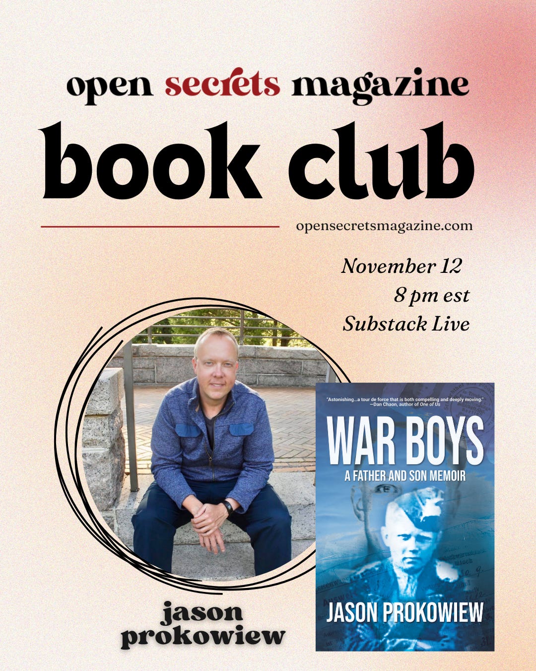 jason prokowiew war boys november 2026 open secrets book club pick jason prokowiew war boys november 2026 open secrets book club pick