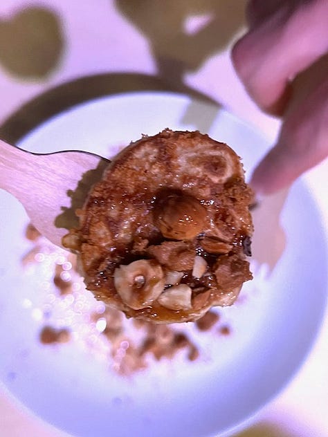 During the show, George used a wall paper stripper to poach and egg and kippers (first image); a hot air gun (used to strip paint) and irons wedged between Gideon bibles to cook mini pancakes (middle pic). Final pic shows George's work station.