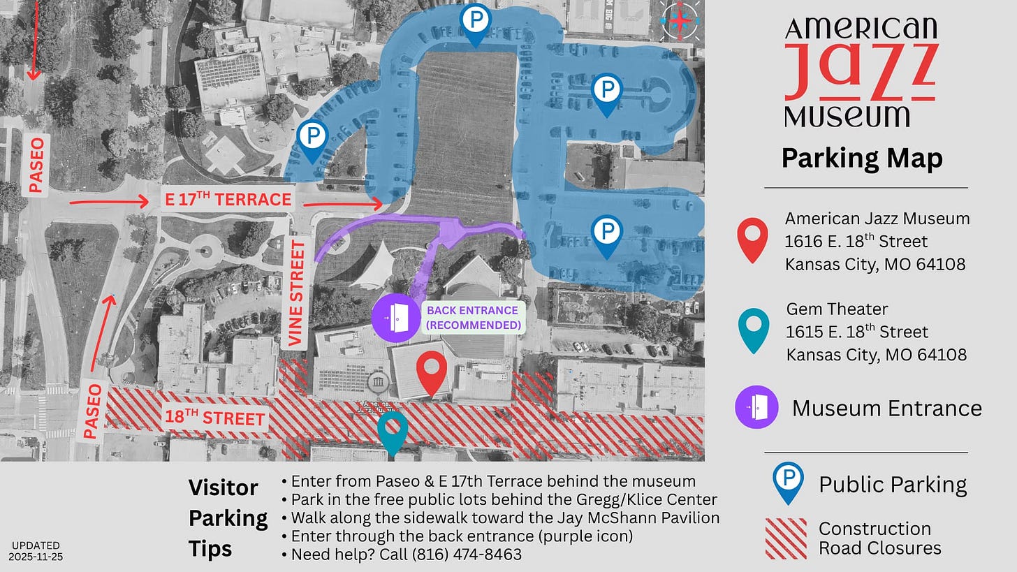 We’ve updated our parking map to make your visit easier during current construction on 18th Street. Enter from Paseo & E 17th Terrace and use the free public lots behind the museum.